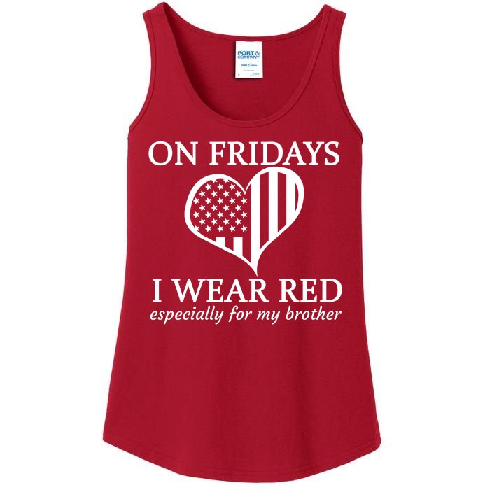 In Fridays I Wear Red Personalize Custom Text Ladies Essential Tank