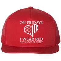 In Fridays I Wear Red Personalize Custom Text Flat Bill Trucker Hat