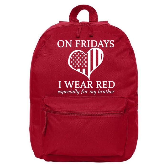 In Fridays I Wear Red Personalize Custom Text 16 in Basic Backpack