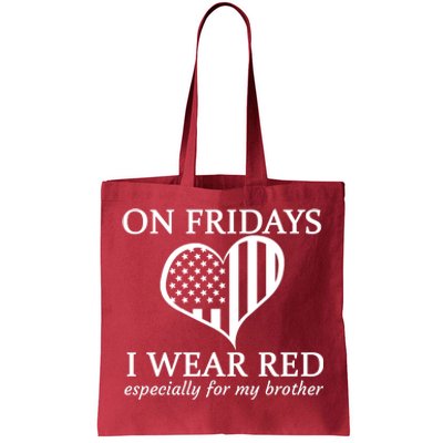 In Fridays I Wear Red Personalize Custom Text Tote Bag