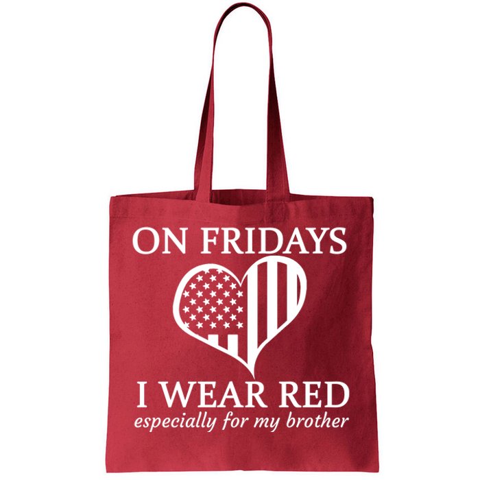 In Fridays I Wear Red Personalize Custom Text Tote Bag