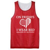 In Fridays I Wear Red Personalize Custom Text Mesh Reversible Basketball Jersey Tank