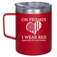 In Fridays I Wear Red Personalize Custom Text 12oz Stainless Steel Coffee Mug