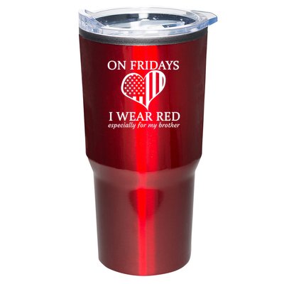 In Fridays I Wear Red Personalize Custom Text Tumbler