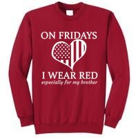 In Fridays I Wear Red Personalize Custom Text Tall Sweatshirt