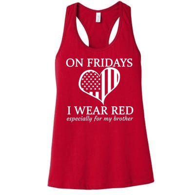 In Fridays I Wear Red Personalize Custom Text Women's Racerback Tank