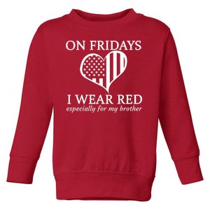 In Fridays I Wear Red Personalize Custom Text Toddler Sweatshirt