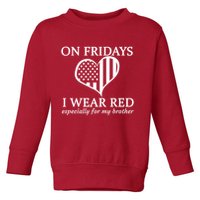 In Fridays I Wear Red Personalize Custom Text Toddler Sweatshirt