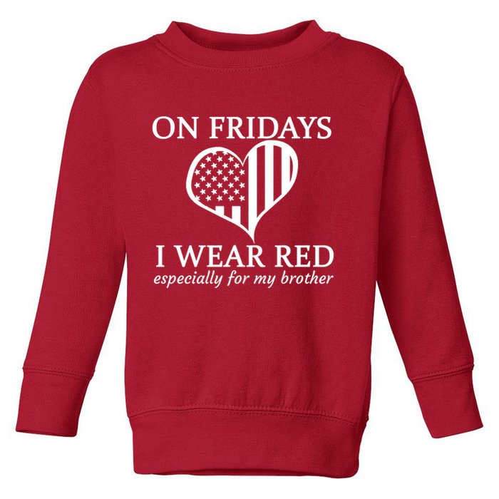 In Fridays I Wear Red Personalize Custom Text Toddler Sweatshirt