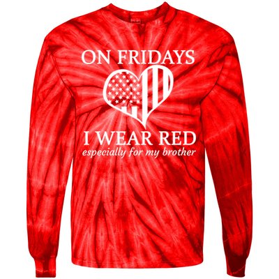 In Fridays I Wear Red Personalize Custom Text Tie-Dye Long Sleeve Shirt