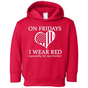 In Fridays I Wear Red Personalize Custom Text Toddler Hoodie