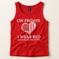 In Fridays I Wear Red Personalize Custom Text Tank Top