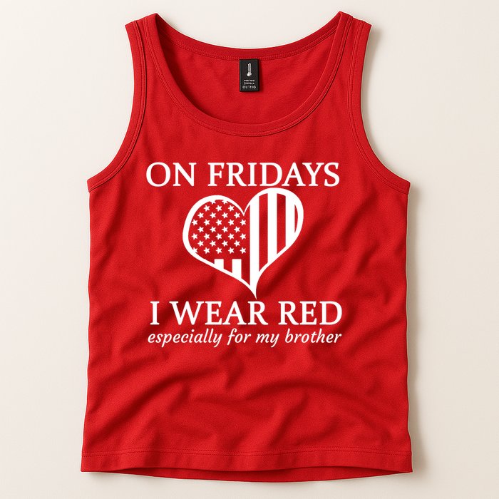 In Fridays I Wear Red Personalize Custom Text Tank Top