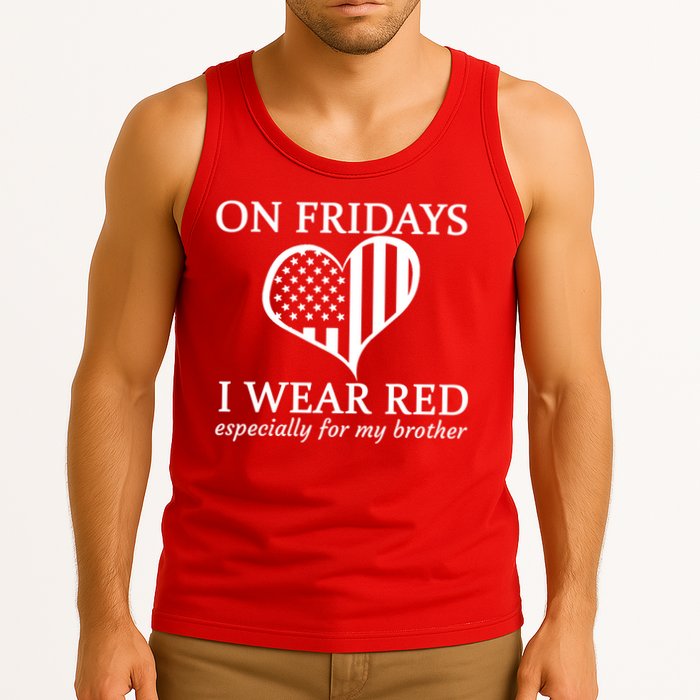 In Fridays I Wear Red Personalize Custom Text Tank Top