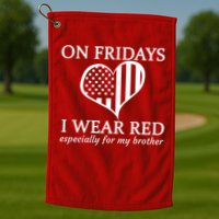 In Fridays I Wear Red Personalize Custom Text Golf Towel