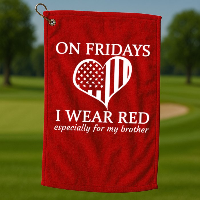 In Fridays I Wear Red Personalize Custom Text Golf Towel