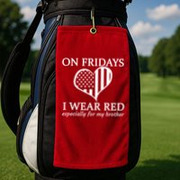 In Fridays I Wear Red Personalize Custom Text Golf Towel