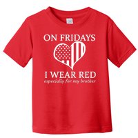 In Fridays I Wear Red Personalize Custom Text Toddler T-Shirt