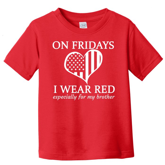 In Fridays I Wear Red Personalize Custom Text Toddler T-Shirt