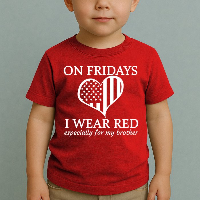 In Fridays I Wear Red Personalize Custom Text Toddler T-Shirt