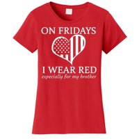 In Fridays I Wear Red Personalize Custom Text Women's T-Shirt