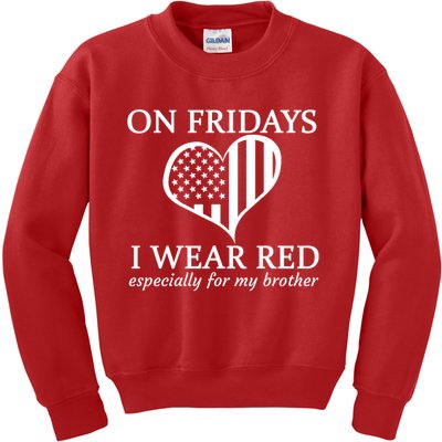 In Fridays I Wear Red Personalize Custom Text Kids Sweatshirt