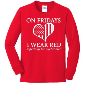 In Fridays I Wear Red Personalize Custom Text Kids Long Sleeve Shirt