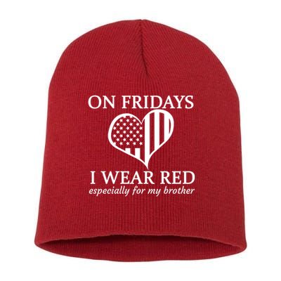 In Fridays I Wear Red Personalize Custom Text Short Acrylic Beanie