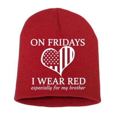 In Fridays I Wear Red Personalize Custom Text Short Acrylic Beanie