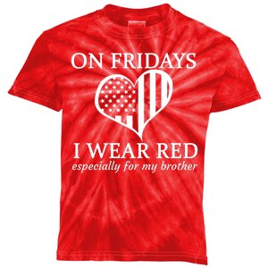 In Fridays I Wear Red Personalize Custom Text Kids Tie-Dye T-Shirt