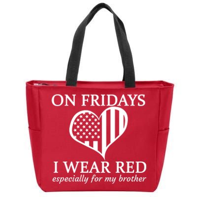 In Fridays I Wear Red Personalize Custom Text Zip Tote Bag