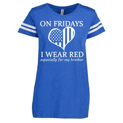 In Fridays I Wear Red Personalize Custom Text Enza Ladies Jersey Football T-Shirt