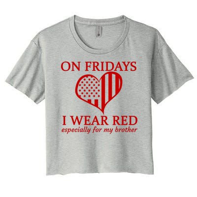 In Fridays I Wear Red Personalize Custom Text Women's Crop Top Tee