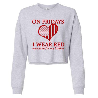 In Fridays I Wear Red Personalize Custom Text Cropped Pullover Crew