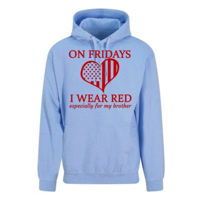 In Fridays I Wear Red Personalize Custom Text Unisex Surf Hoodie