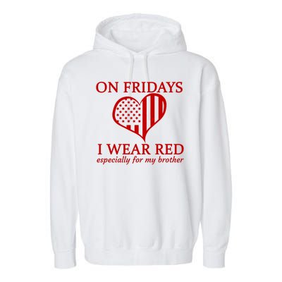 In Fridays I Wear Red Personalize Custom Text Garment-Dyed Fleece Hoodie