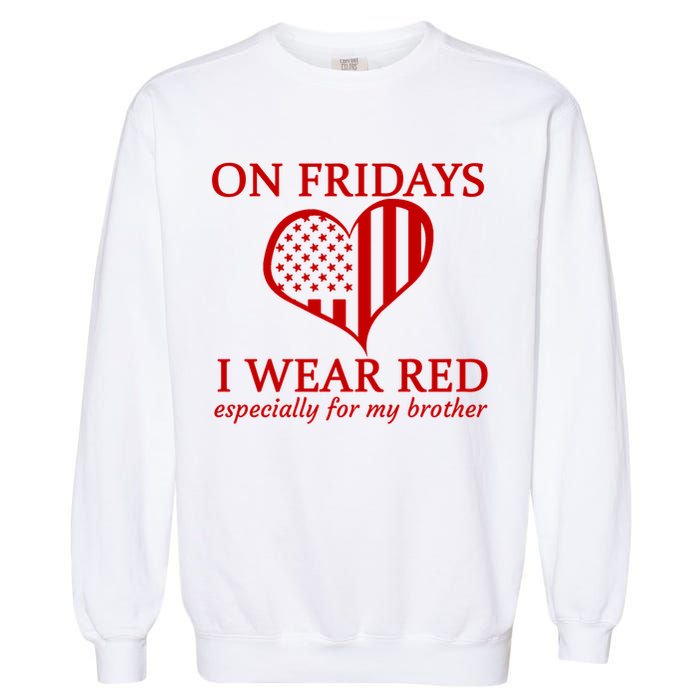 In Fridays I Wear Red Personalize Custom Text Garment-Dyed Sweatshirt