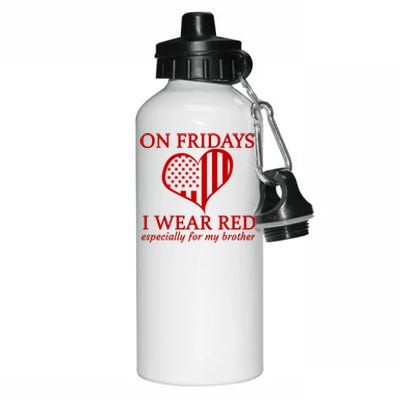 In Fridays I Wear Red Personalize Custom Text Aluminum Water Bottle