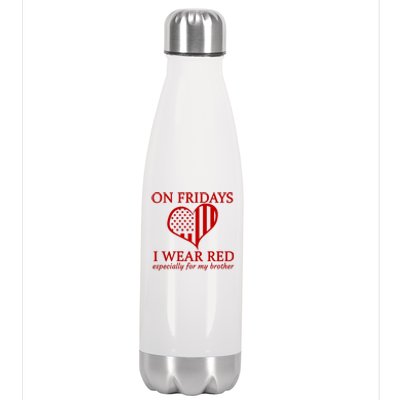 In Fridays I Wear Red Personalize Custom Text Stainless Steel Insulated Water Bottle