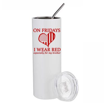 In Fridays I Wear Red Personalize Custom Text Stainless Steel Tumbler