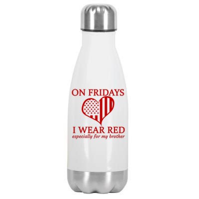 In Fridays I Wear Red Personalize Custom Text Stainless Steel Insulated Water Bottle