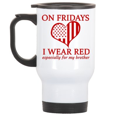 In Fridays I Wear Red Personalize Custom Text Stainless Steel Travel Mug