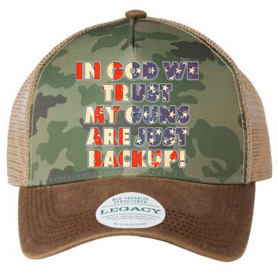 In God We Trust My Guns Are Just Backup Legacy Tie Dye Trucker Hat
