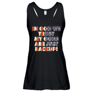 In God We Trust My Guns Are Just Backup Ladies Essential Flowy Tank