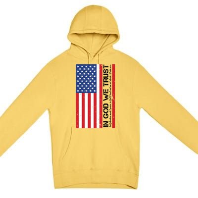 In God We Trust Psalm 56:4 US Flag Premium Pullover Hoodie