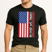 In God We Trust Psalm 56:4 US Flag Cooling Performance Crew T-Shirt