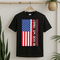 In God We Trust Psalm 56:4 US Flag T-Shirt
