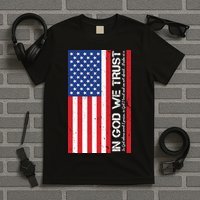 In God We Trust Psalm 56:4 US Flag T-Shirt