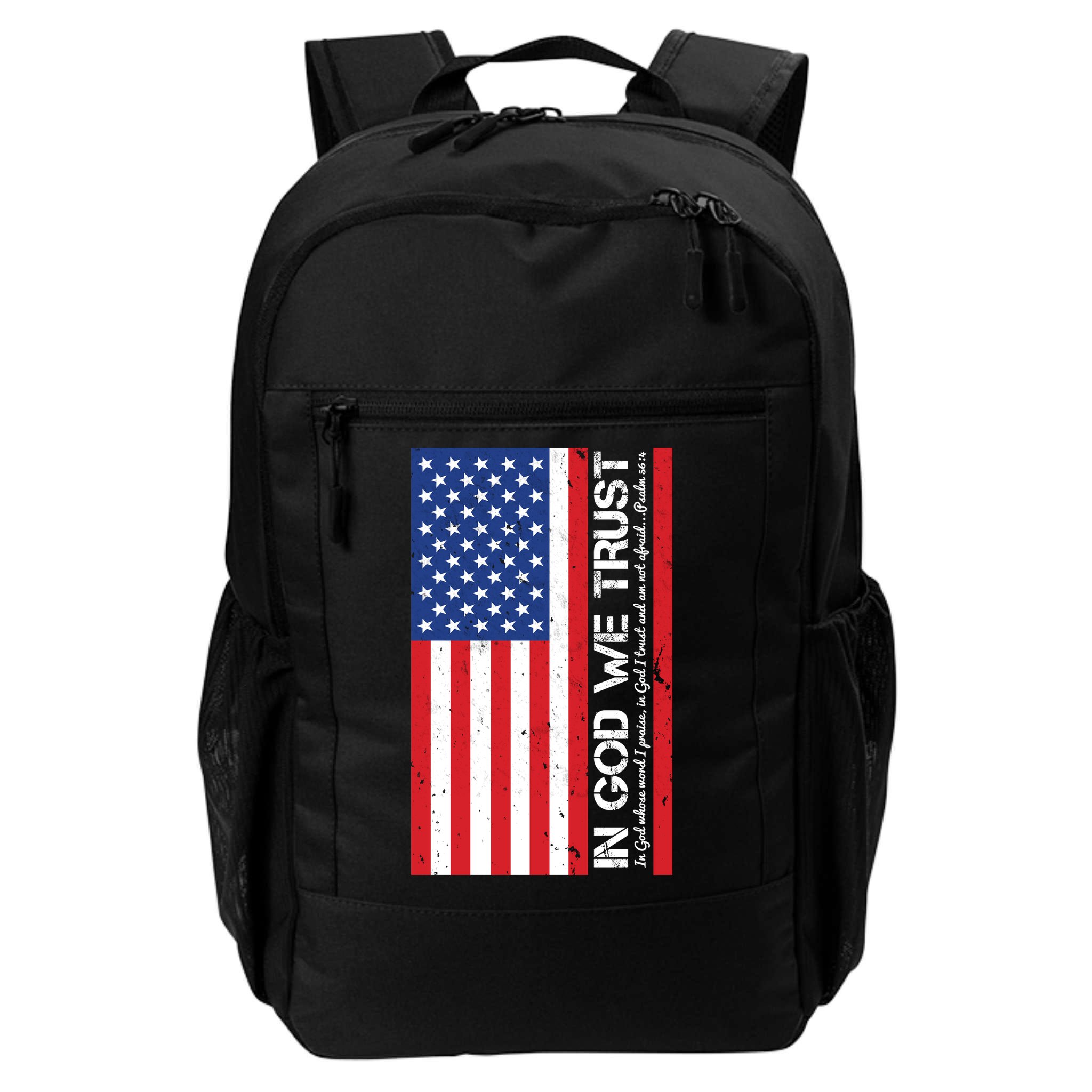 In God We Trust Psalm 56:4 US Flag Backpack