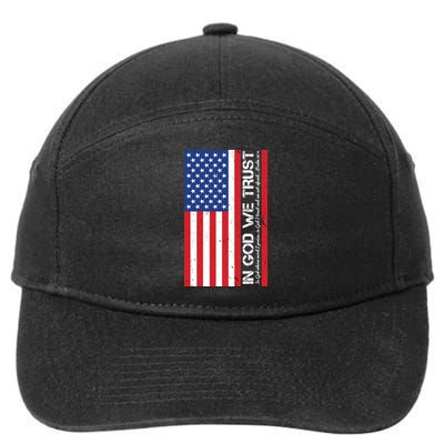 In God We Trust Psalm 56:4 US Flag 7-Panel Snapback Hat